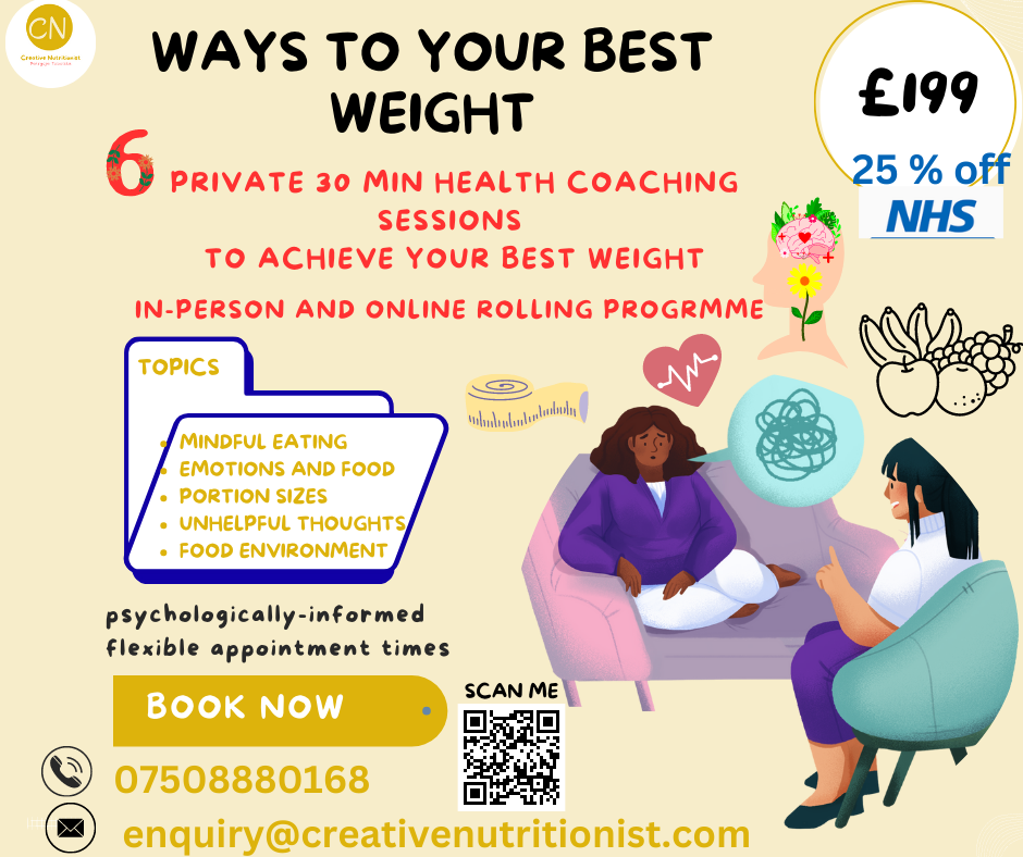 An ad for health coaching programme - Ways to your best weight